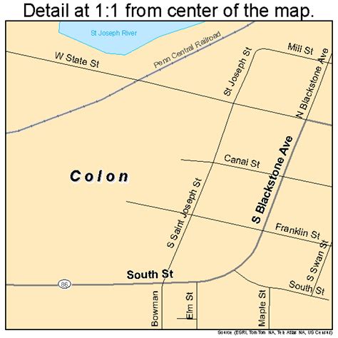 Detailed Road Map of Colon Street .